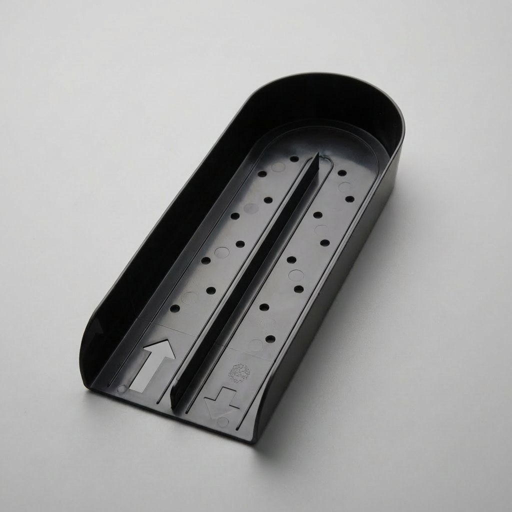 Black U-Beverage Tray™ short bottle and can organizer for fridge