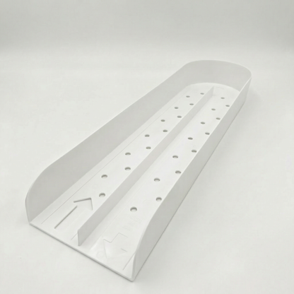 U-Beverage Tray Long White 16-can FIFO drink organizer for refrigerators and coolers